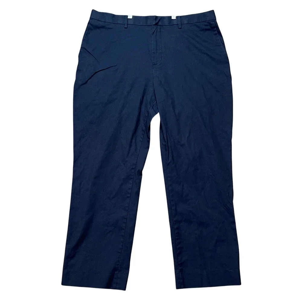 Banana Republic Chino Pants Mens 38x30 Navy Blue Slim Fit Flat Front Stretch EUC